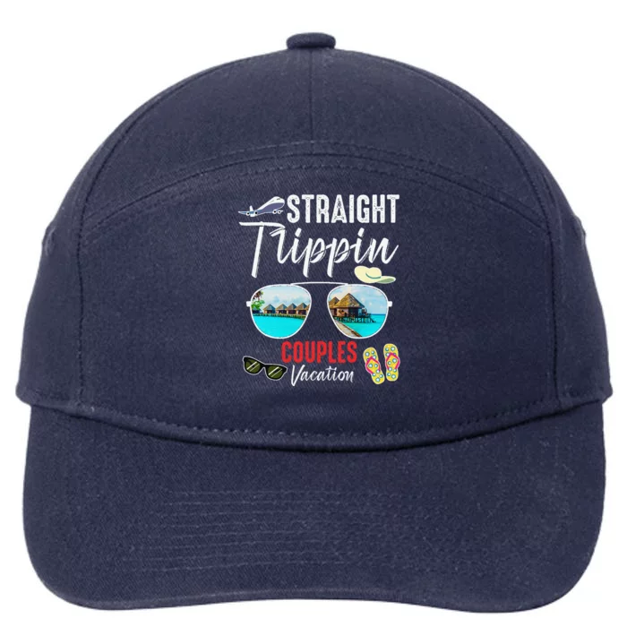 Straight Trippin Couples Trip 2024 Beach Summer Vacation 7-Panel Snapback Hat