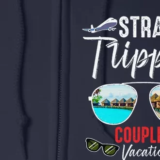 Straight Trippin Couples Trip 2024 Beach Summer Vacation Full Zip Hoodie