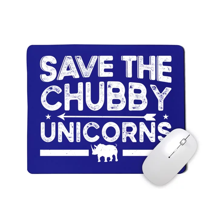 Save The Chubby Unicorn Funny Fat Rhino Animal Rights Gift Mousepad