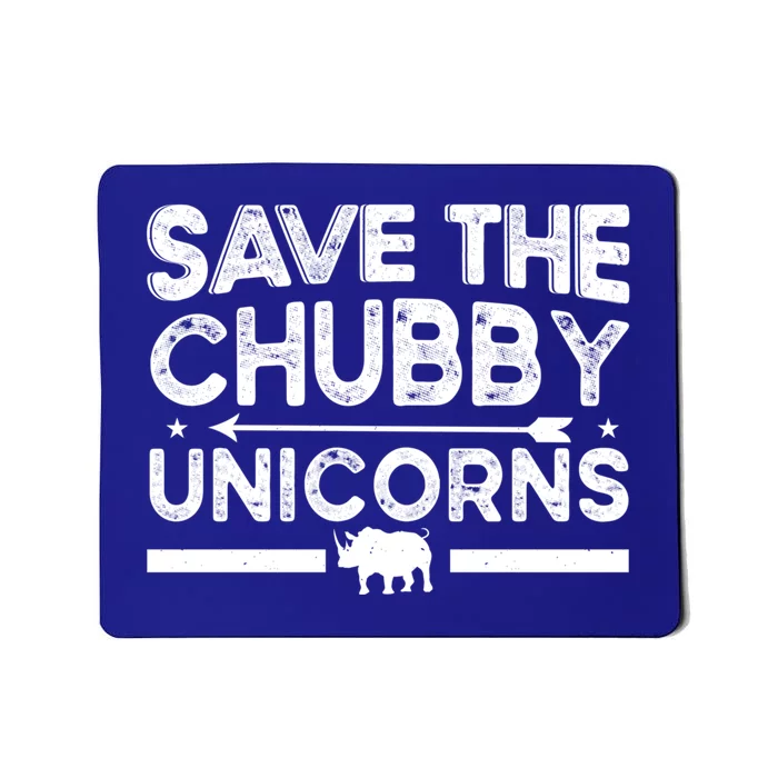 Save The Chubby Unicorn Funny Fat Rhino Animal Rights Gift Mousepad