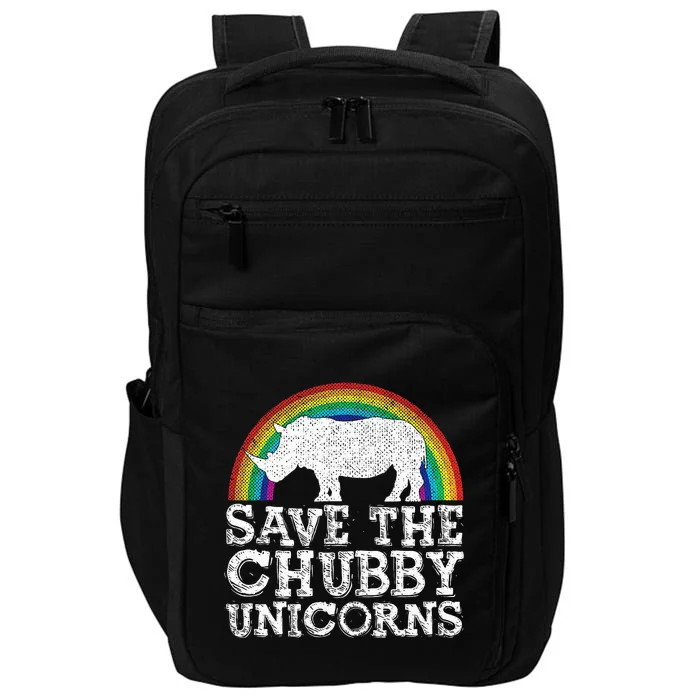 Save The Chubby Unicorns Gift Rhino Conservation Rainbow Impact Tech Backpack