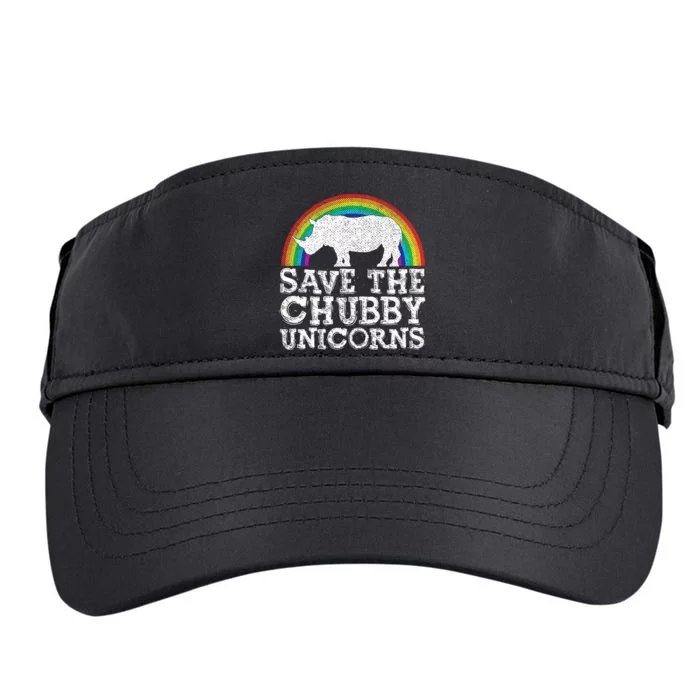 Save The Chubby Unicorns Gift Rhino Conservation Rainbow Adult Drive Performance Visor