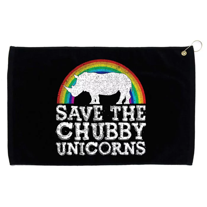 Save The Chubby Unicorns Gift Rhino Conservation Rainbow Grommeted Golf Towel