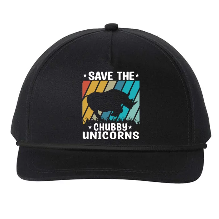 Save The Chubby Unicorn Funny Fat Rhino Animal Rights Cool Gift Snapback Five-Panel Rope Hat