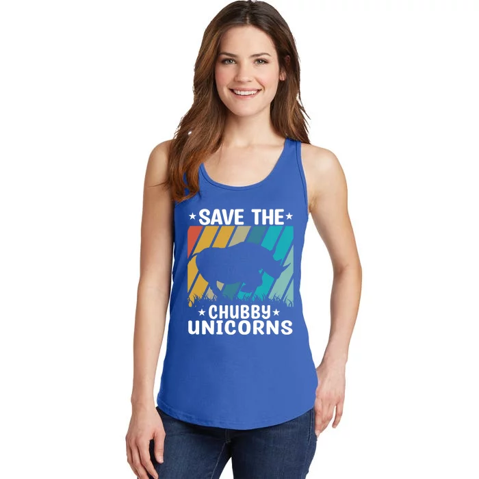 Save The Chubby Unicorn Funny Fat Rhino Animal Rights Cool Gift Ladies Essential Tank