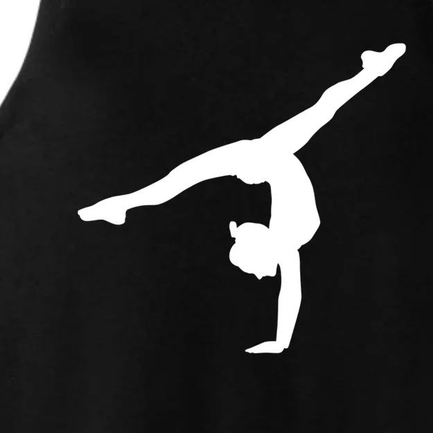 Silhouette Tumbling Cheer Gymnastics Gymnast Acrobatics Fan Gift Ladies Tri-Blend Wicking Tank