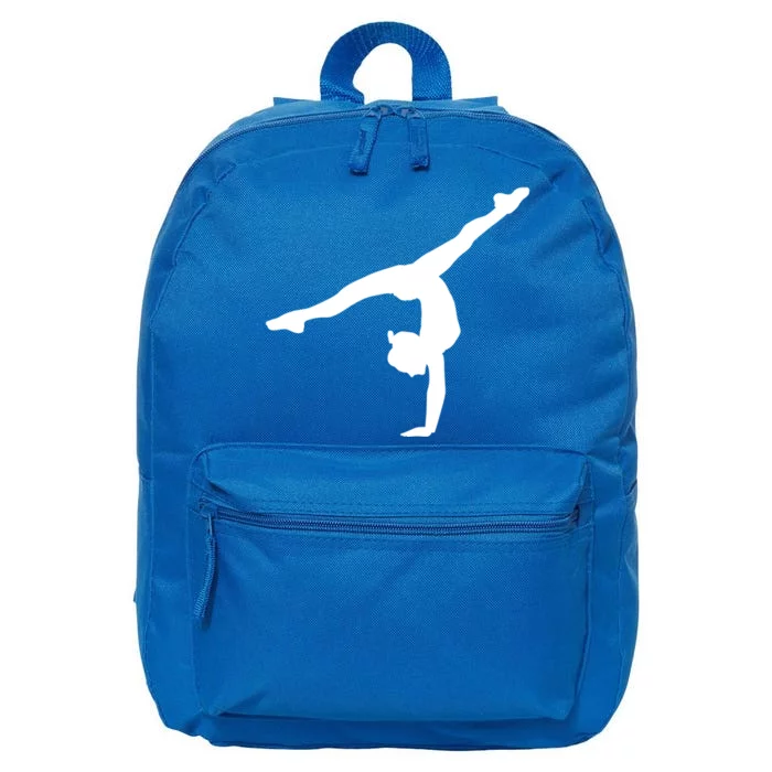 Silhouette Tumbling Cheer Gymnastics Gymnast Acrobatics Fan Gift 16 in Basic Backpack