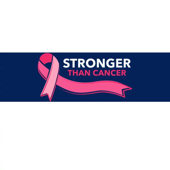 Stronger Than Cancer Pink Ribbon Bumper Sticker