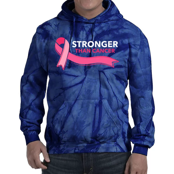 Stronger Than Cancer Pink Ribbon Tie Dye Hoodie