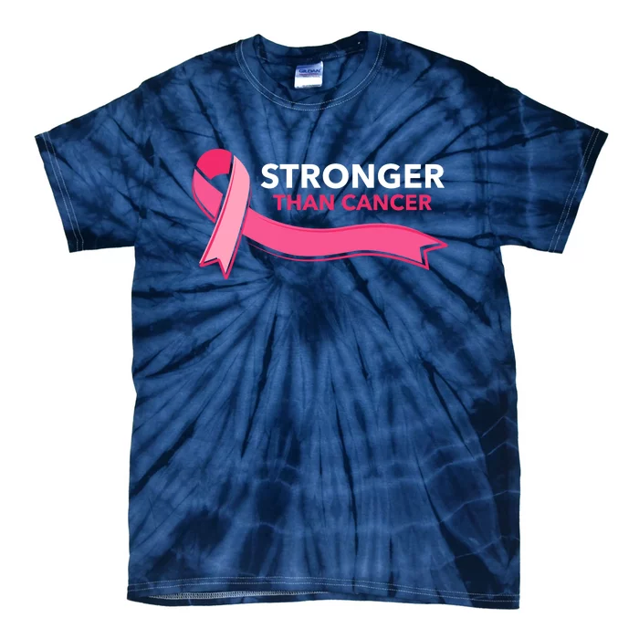 Stronger Than Cancer Pink Ribbon Tie-Dye T-Shirt