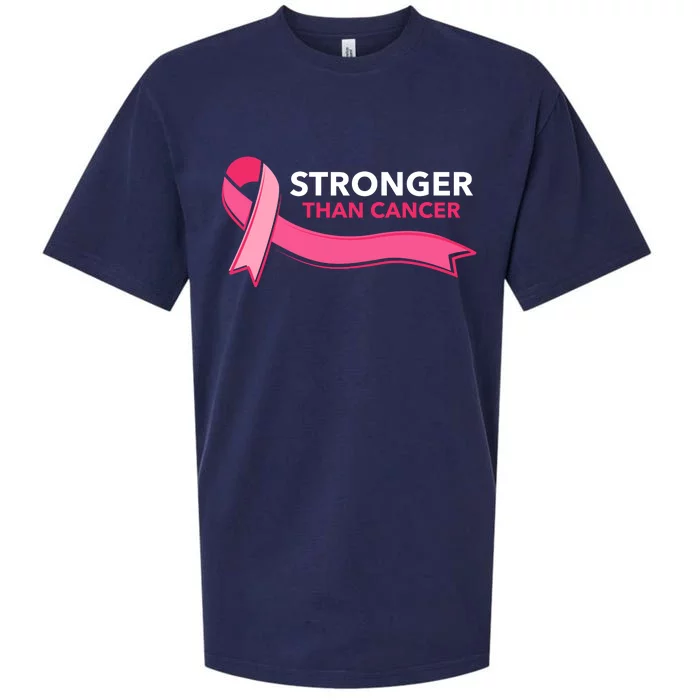 Stronger Than Cancer Pink Ribbon Sueded Cloud Jersey T-Shirt