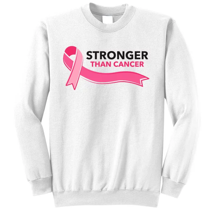 Stronger Than Cancer Pink Ribbon Sweatshirt