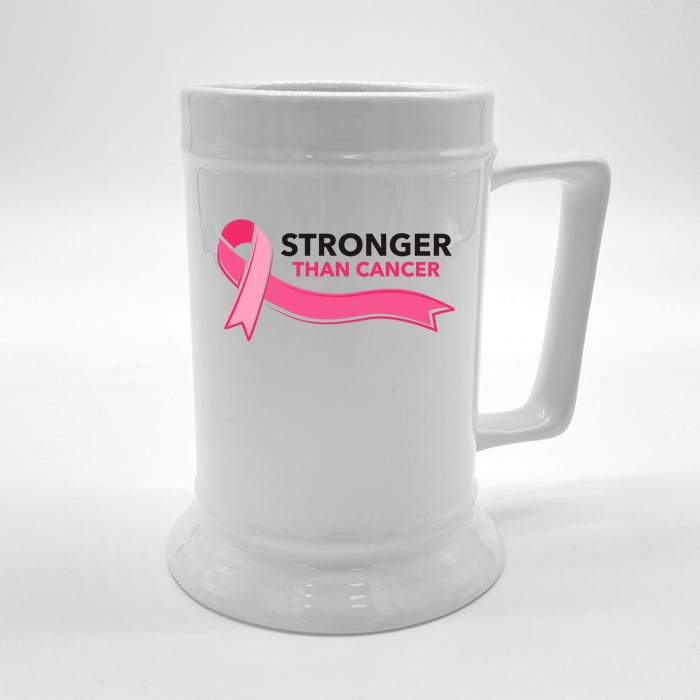 Stronger Than Cancer Pink Ribbon Front & Back Beer Stein