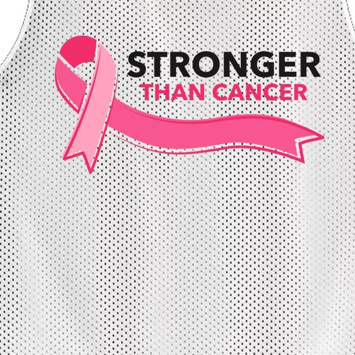 Stronger Than Cancer Pink Ribbon Mesh Reversible Basketball Jersey Tank