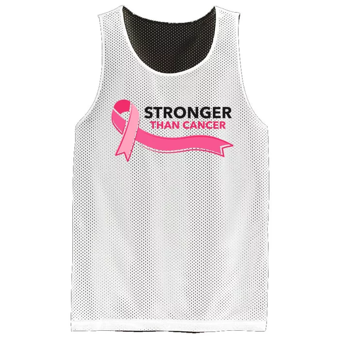 Stronger Than Cancer Pink Ribbon Mesh Reversible Basketball Jersey Tank