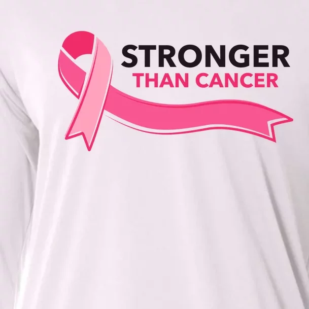 Stronger Than Cancer Pink Ribbon Cooling Performance Long Sleeve Crew