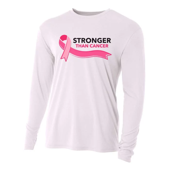 Stronger Than Cancer Pink Ribbon Cooling Performance Long Sleeve Crew