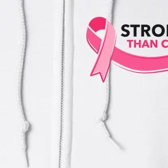 Stronger Than Cancer Pink Ribbon Full Zip Hoodie