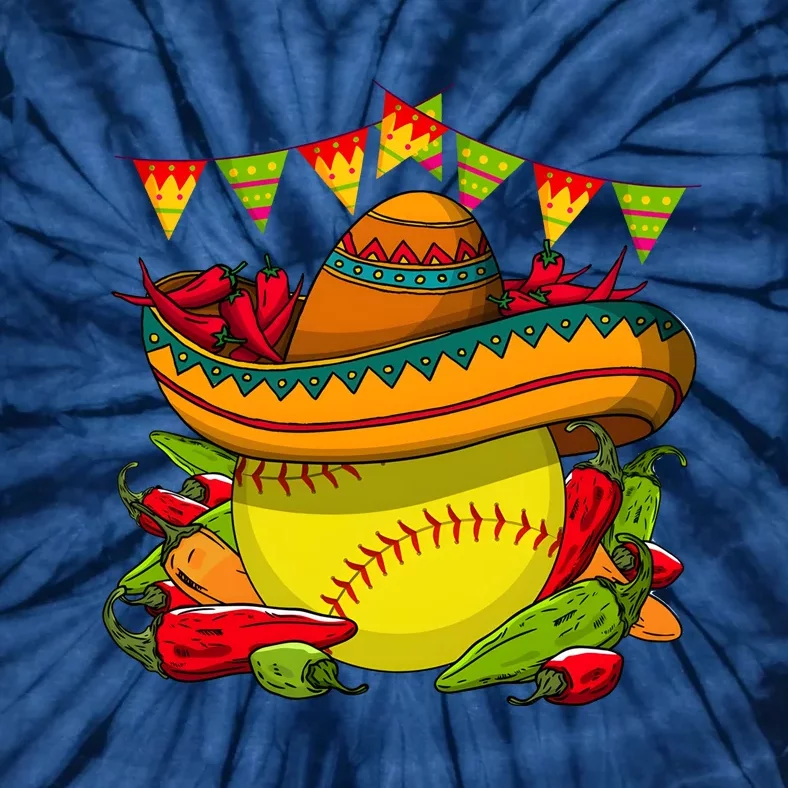 Softball Team Cinco De Mayo Tacos And Softball Tie-Dye T-Shirt