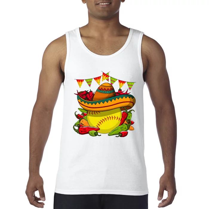 Softball Team Cinco De Mayo Tacos And Softball Tank Top