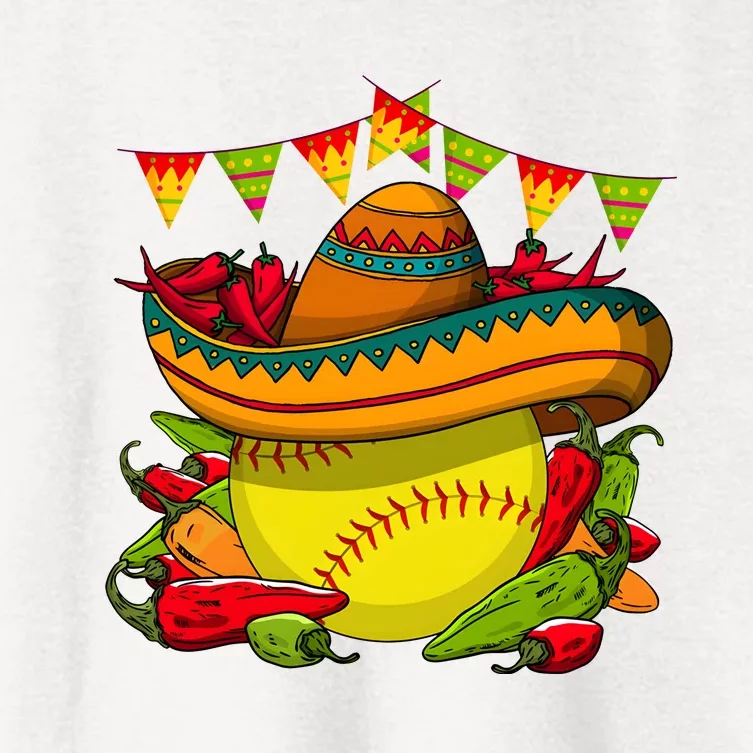 Softball Team Cinco De Mayo Tacos And Softball Women's Crop Top Tee