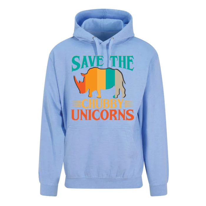 Save The Chubby Unicorn Funny Fat Rhino Animal Rights Gift Unisex Surf Hoodie