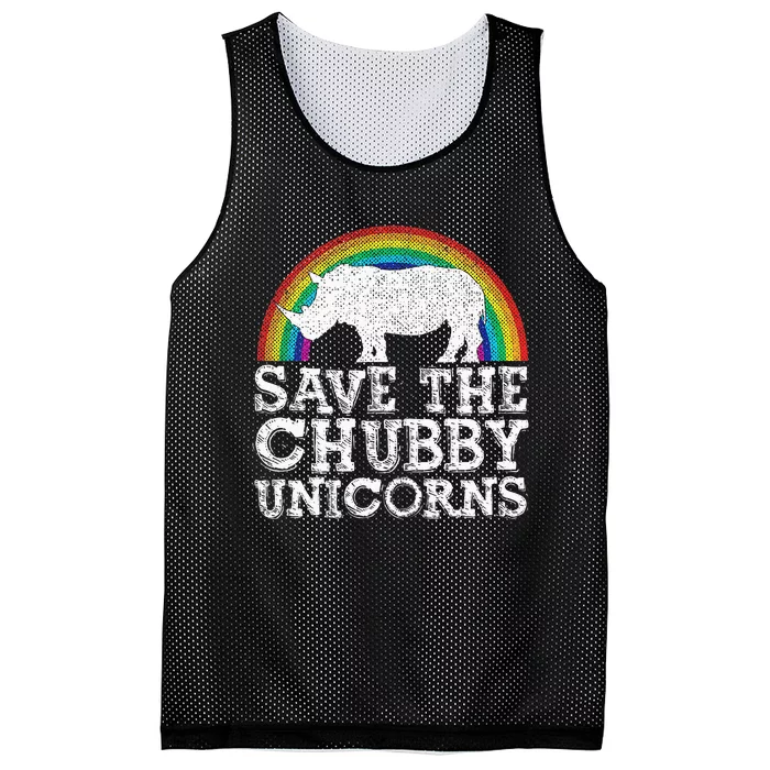 Save The Chubby Unicorns Gift Rhino Conservation Rainbow Mesh Reversible Basketball Jersey Tank