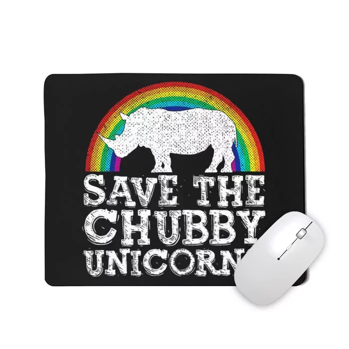 Save The Chubby Unicorns Gift Rhino Conservation Rainbow Mousepad