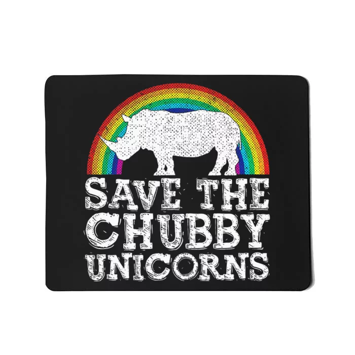 Save The Chubby Unicorns Gift Rhino Conservation Rainbow Mousepad