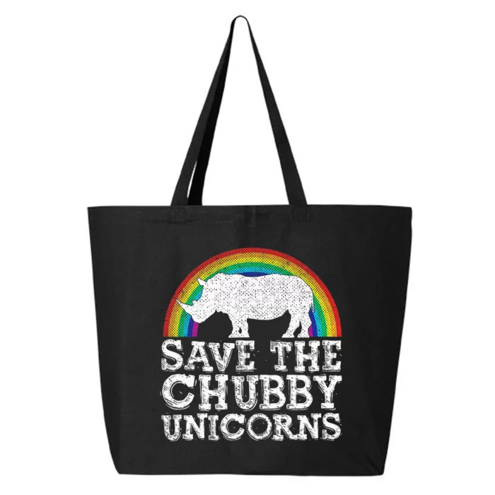 Save The Chubby Unicorns Gift Rhino Conservation Rainbow 25L Jumbo Tote