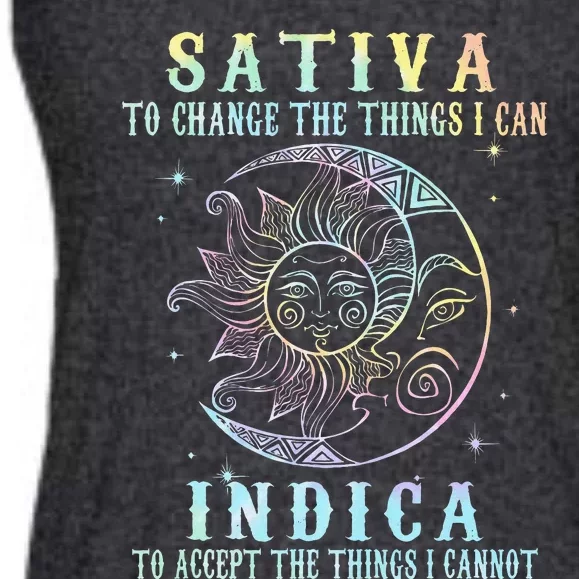 Sativa To Change The Things I Can Indica Cannabis W Tie Dye Ladies Essential Flowy Tank