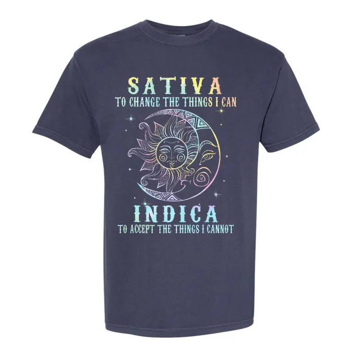 Sativa To Change The Things I Can Indica Cannabis W Tie Dye Garment-Dyed Heavyweight T-Shirt