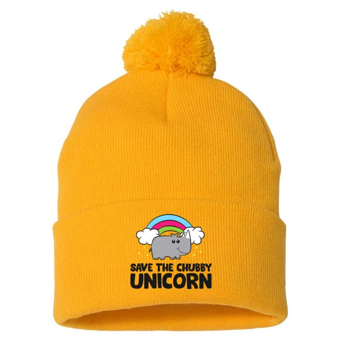 Save The Chubby Unicorn Love Rhinos Pom Pom 12in Knit Beanie