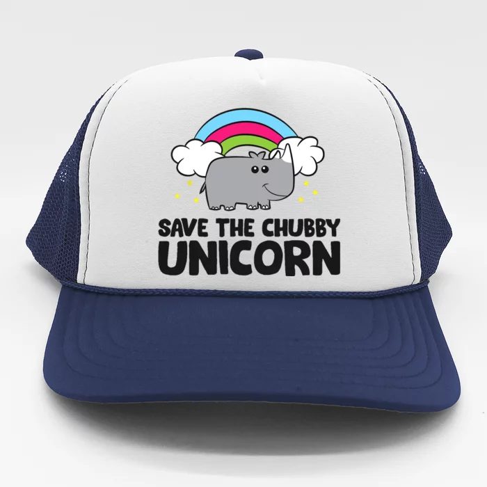 Save The Chubby Unicorn Love Rhinos Trucker Hat