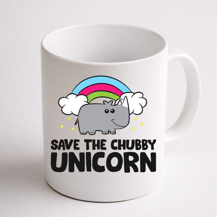 Save The Chubby Unicorn Love Rhinos Front & Back Coffee Mug