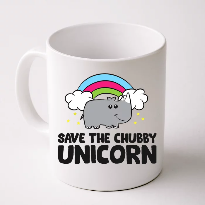 Save The Chubby Unicorn Love Rhinos Front & Back Coffee Mug