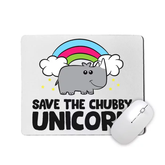 Save The Chubby Unicorn Love Rhinos Mousepad