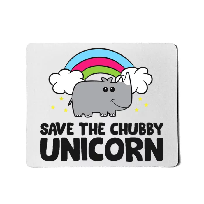 Save The Chubby Unicorn Love Rhinos Mousepad