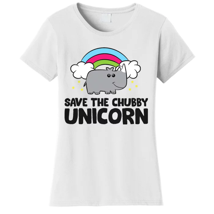 Save The Chubby Unicorn Love Rhinos Women's T-Shirt