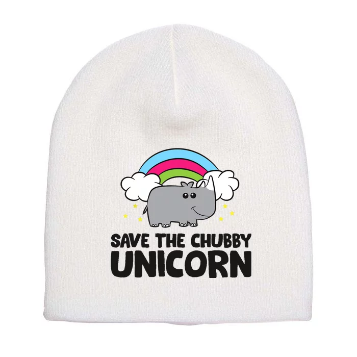 Save The Chubby Unicorn Love Rhinos Short Acrylic Beanie