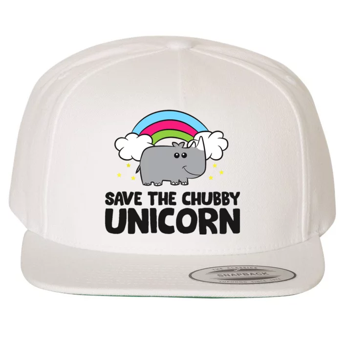 Save The Chubby Unicorn Love Rhinos Wool Snapback Cap