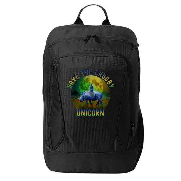 Save The Chubby Unicorn Funny Rhino Chubby Unicorns Gift City Backpack