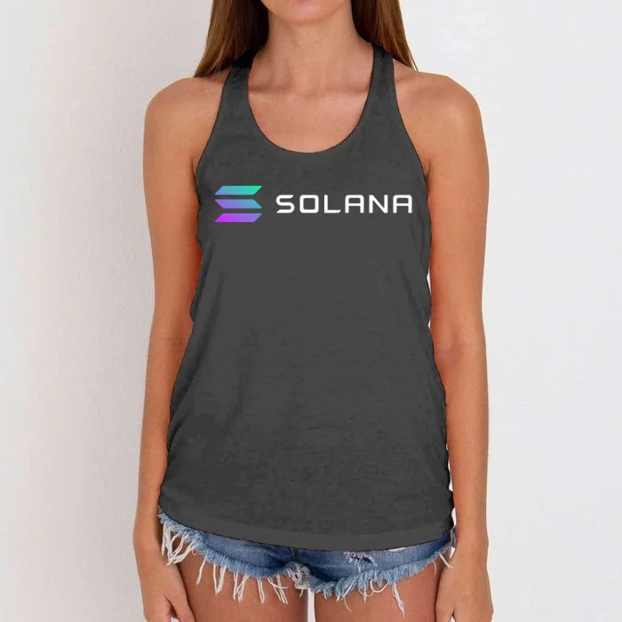 Solana Token, Crypto, DeFi, Crypto Exchange, Solana Crypto Women's Knotted Racerback Tank