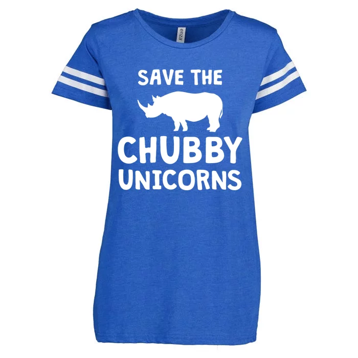 Save The Chubby Unicorns Rhino Gift Funny Rhino Lover Gift Enza Ladies Jersey Football T-Shirt