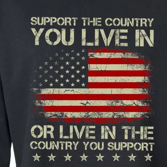 Support The Country You Live In The Country You Support Cropped Pullover Crew