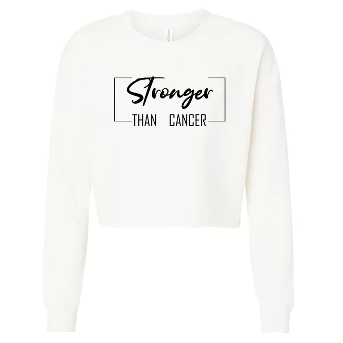 Stronger Than Cancer Cropped Pullover Crew