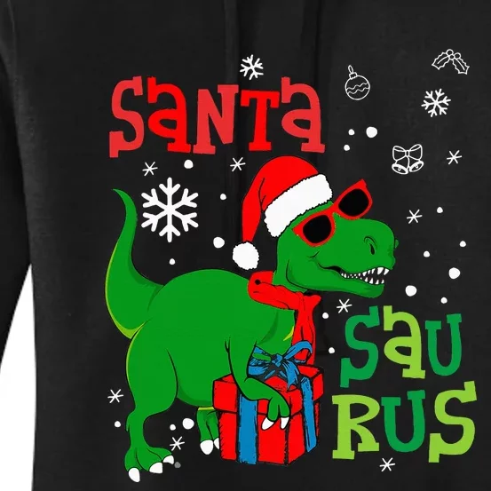 Santa TRex Christmas Dinosaur Tree Rex Family Pajama Women's Pullover Hoodie