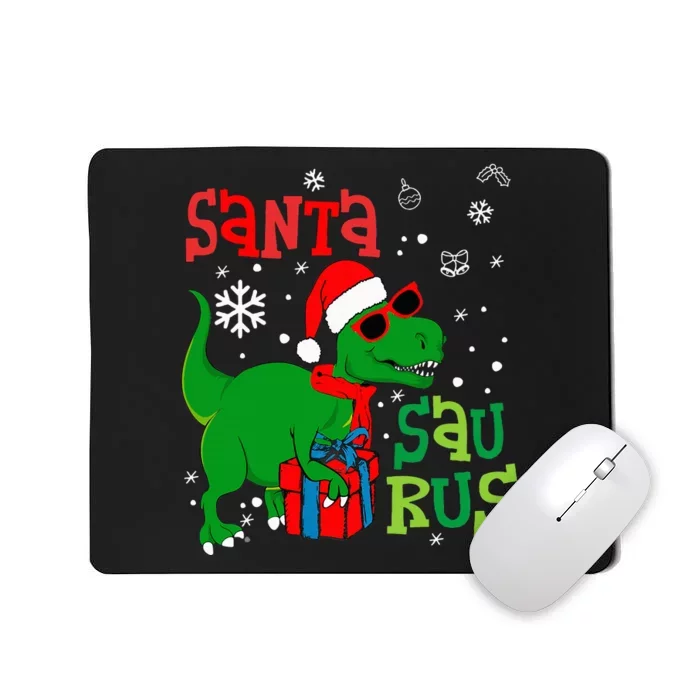 Santa TRex Christmas Dinosaur Tree Rex Family Pajama Mousepad