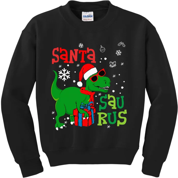 Santa TRex Christmas Dinosaur Tree Rex Family Pajama Kids Sweatshirt