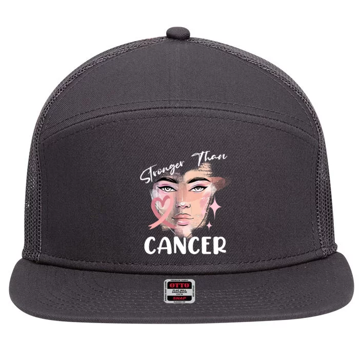 Stronger Than Cancer Girl 7 Panel Mesh Trucker Snapback Hat